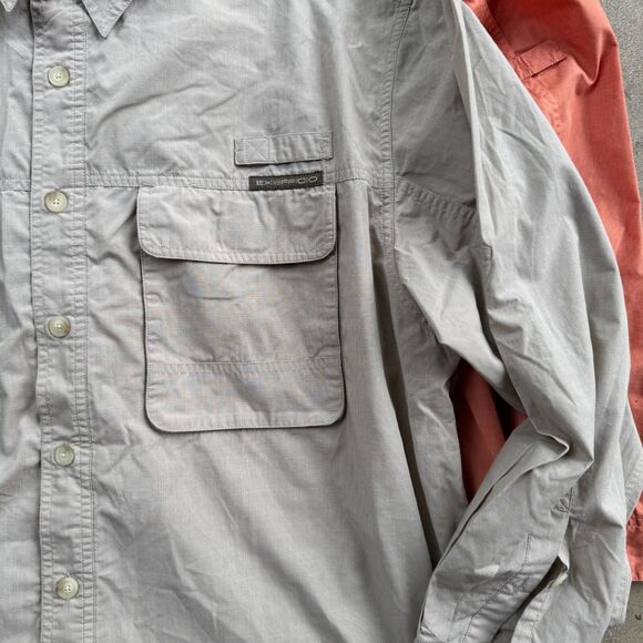 ExOfficio Buzz Off Shirt Mens XXL 2XL Tan/Orange Vented Roll Tab Sleeve Lot Of 2 - Picture 3 of 12